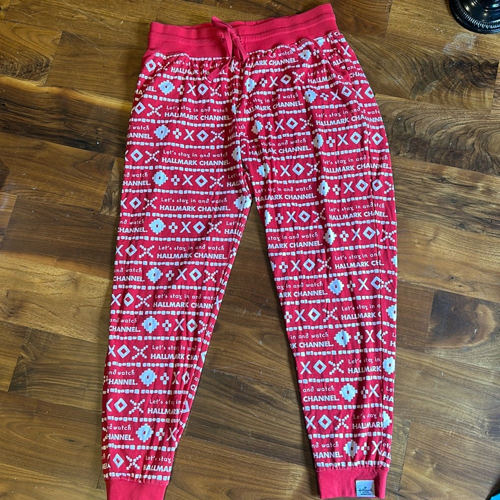 Women’s XL Hallmark Cotton Pajamas-“Let’s Stay in and Watch Hallmark Channel”